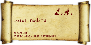 Loidl Abád névjegykártya